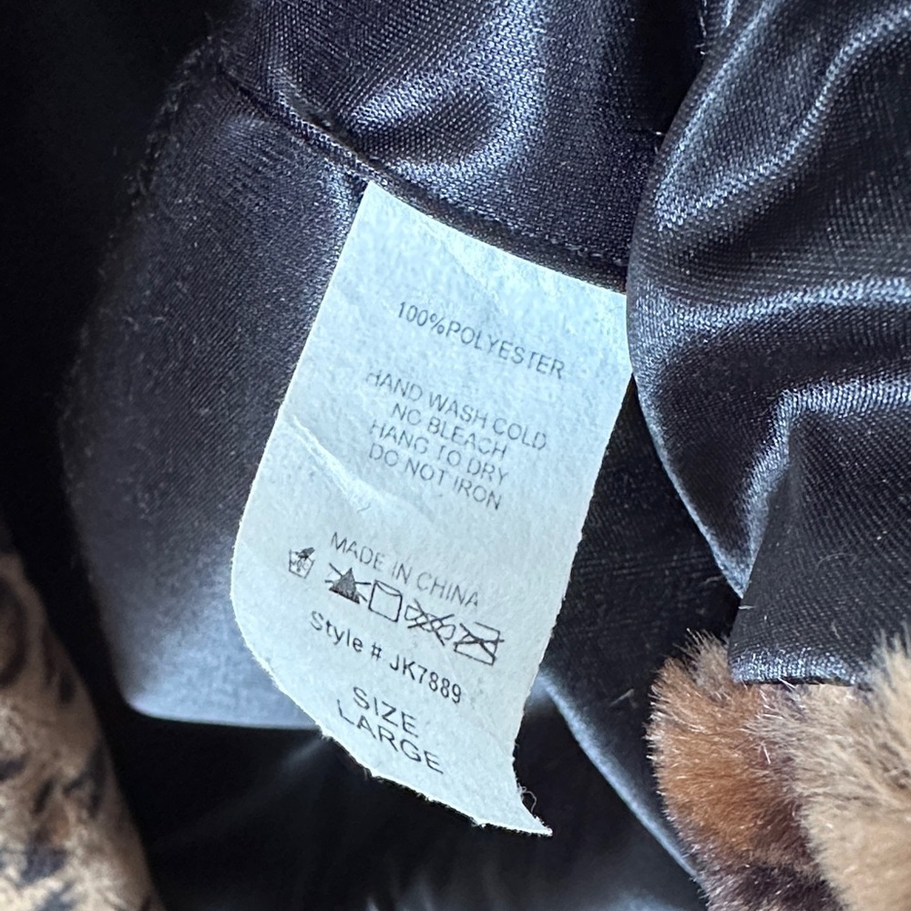 Leopard Print Faux Fur Coat - Picture 3 of 3